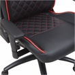 Pemberly Row Faux Leather Adjustable Gaming Chair in Black & Red