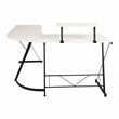 Pemberly Row L-Shaped Steel Metal Computer Gaming Desk in White/Black