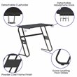 Pemberly Row Engineered Wood and Steel Gaming Ergonomic Desk in Black