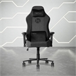 Pemberly Row Modern Velvet Fabric Gaming Chair with Height Adjustable in Black