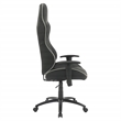 Pemberly Row Modern Chair Black Bonded Leather with White Accents