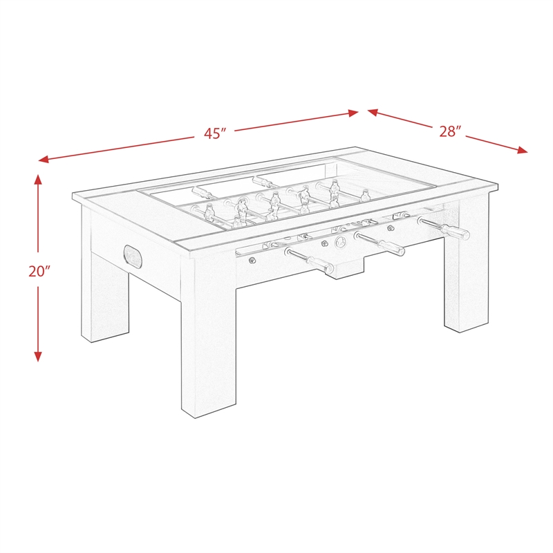 Pemberly Row Transitional Wood Foosball Gaming Table in Black