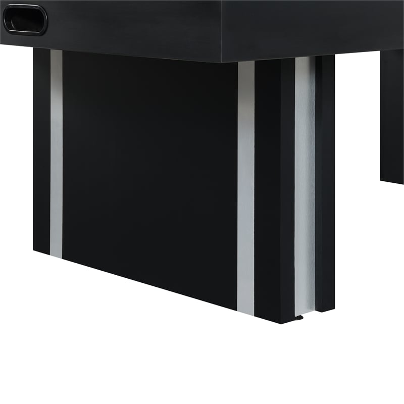 Pemberly Row Contemporary Wood Air Hockey Table in Black Finish