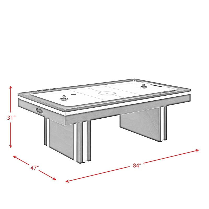 Pemberly Row Contemporary Wood Air Hockey Table in Black Finish