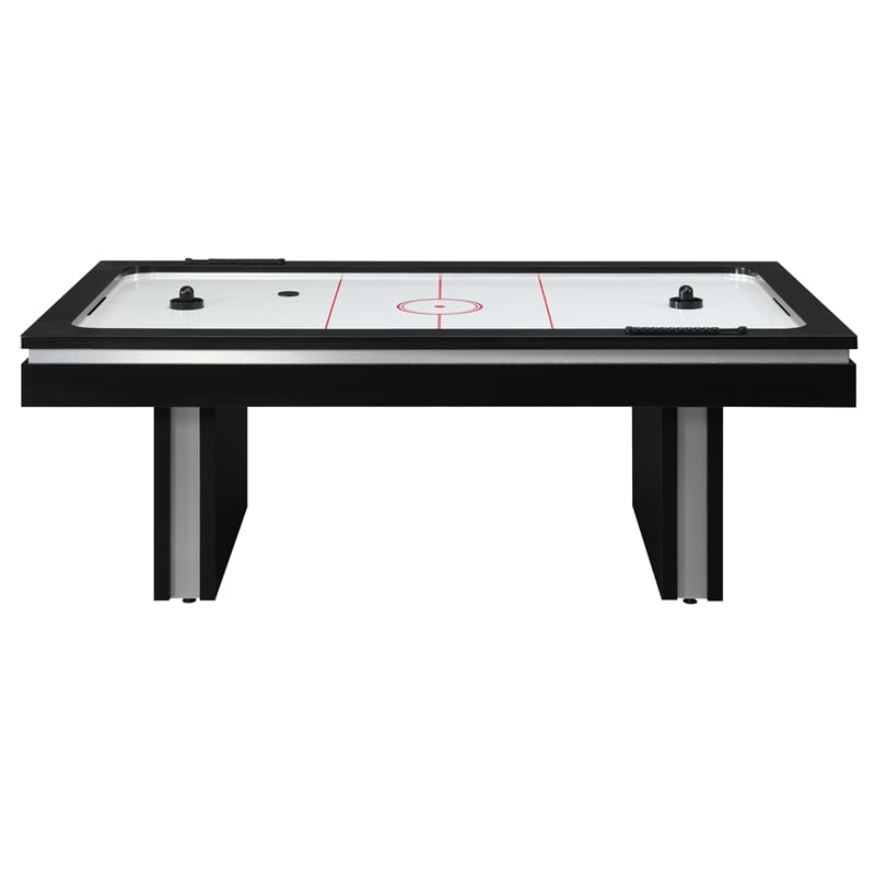 Pemberly Row Contemporary Wood Air Hockey Table in Black Finish
