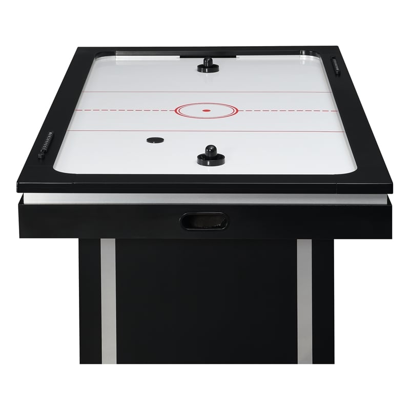 Pemberly Row Contemporary Wood Air Hockey Table in Black Finish