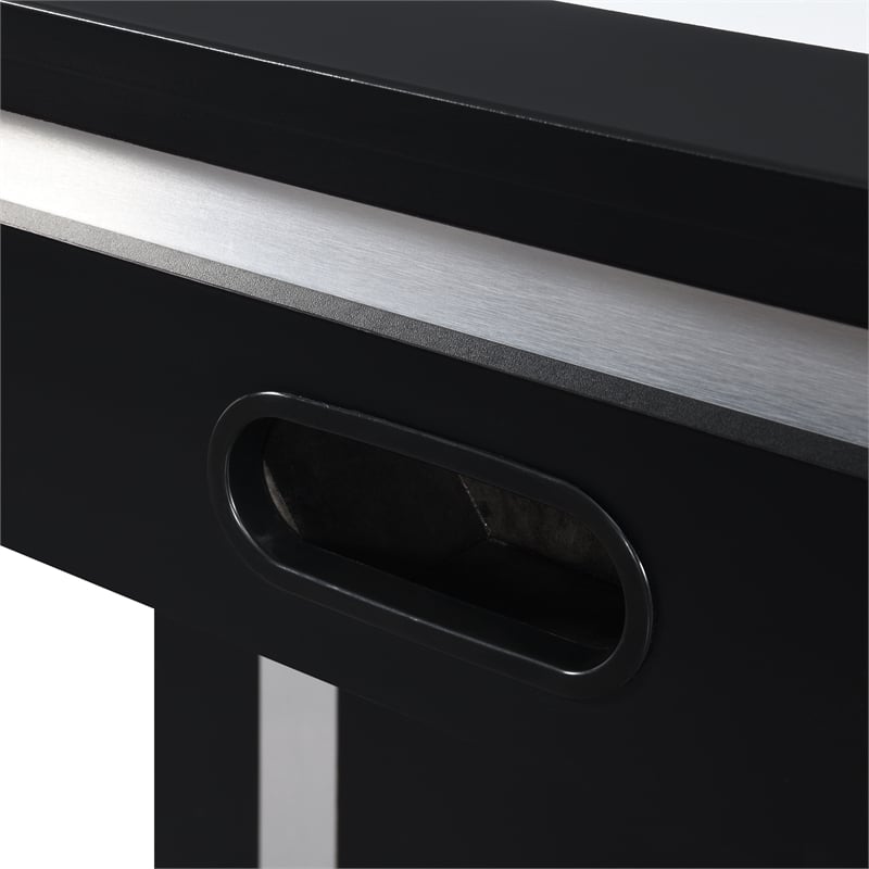 Pemberly Row Contemporary Wood Air Hockey Table in Black Finish