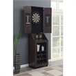 Pemberly Row Transitional Wood Dartboard Cabinet in Walnut Finish