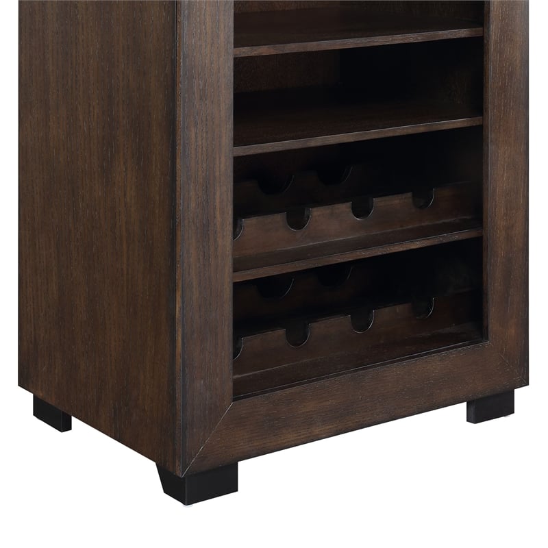 Pemberly Row Transitional Wood Dartboard Cabinet in Walnut Finish