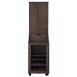 Pemberly Row Transitional Wood Dartboard Cabinet in Walnut Finish