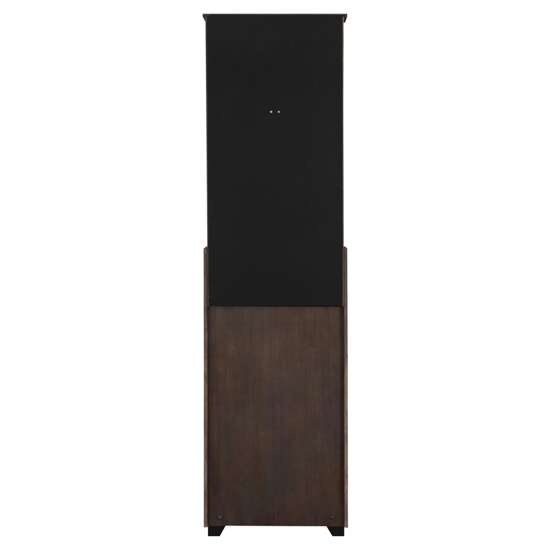 Pemberly Row Transitional Wood Dartboard Cabinet in Walnut Finish