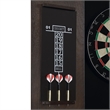 Pemberly Row Transitional Wood Dartboard Cabinet in Walnut Finish