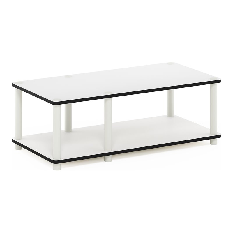 Pemberly Row Wood No Tools Mid TV Stand for TV up to 32
