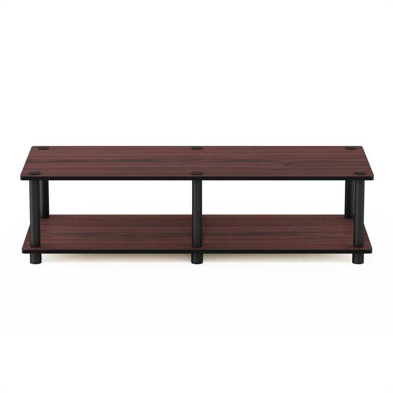 Pemberly Row Wood No Tools Wide TV Stand for TV up to 46