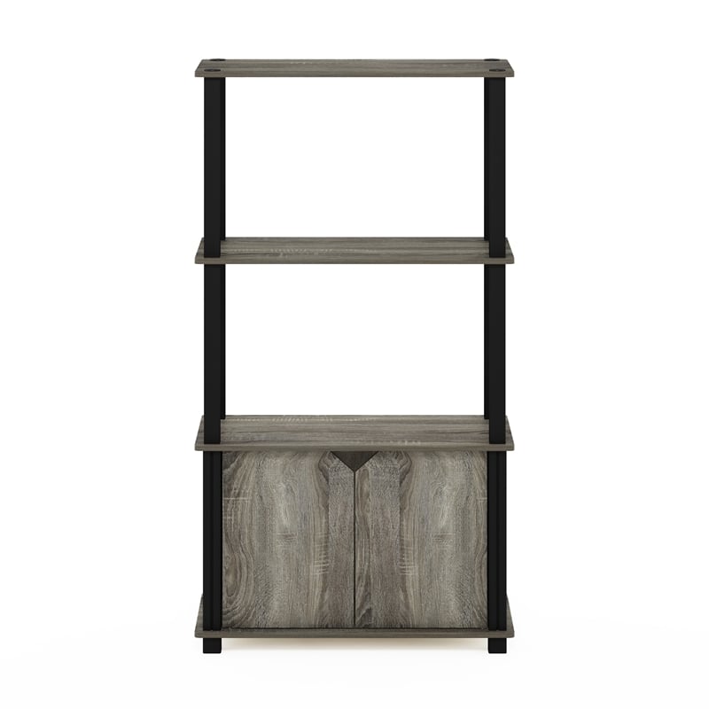 Pemberly Row 4-Tier Multipurpose Display Shelf with French Oak Gray/Black