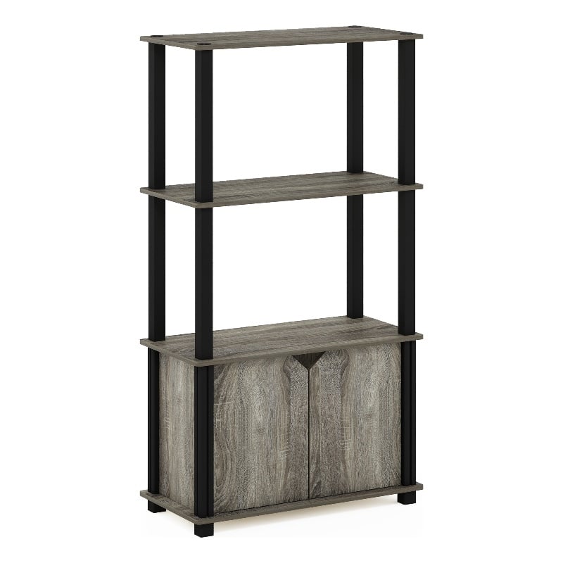Pemberly Row 4-Tier Multipurpose Display Shelf with French Oak Gray/Black