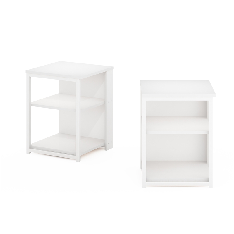 Pemberly Row Contemporary End Table in Solid White Finish (Set of 2)