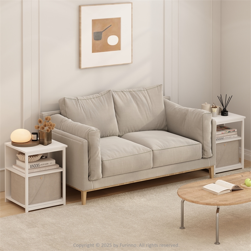 Pemberly Row Contemporary End Table in Solid White Finish (Set of 2)