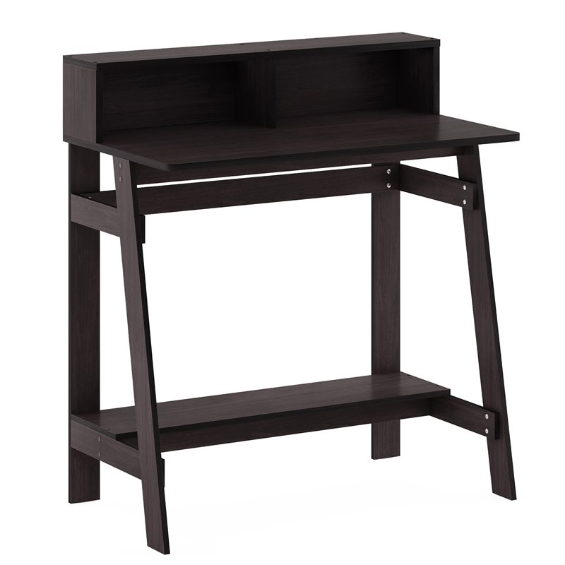 Pemberly Row Engineered Wood A-frame Computer Desk in Dark Walnut
