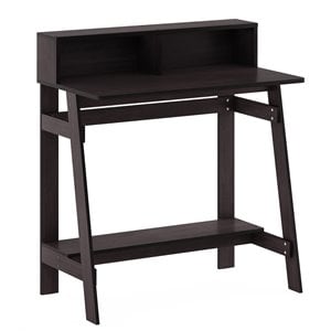 Pemberly Row Engineered Wood A-frame Computer Desk in Dark Walnut