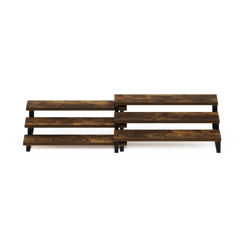 Pemberly Row 3-Tier Nestable Spice Rack Organizer in Set of 2 Amber Pine