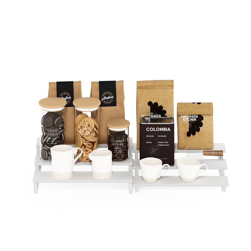 Pemberly Row 3-Tier Nestable Spice Rack Organizer in Set of 2 White