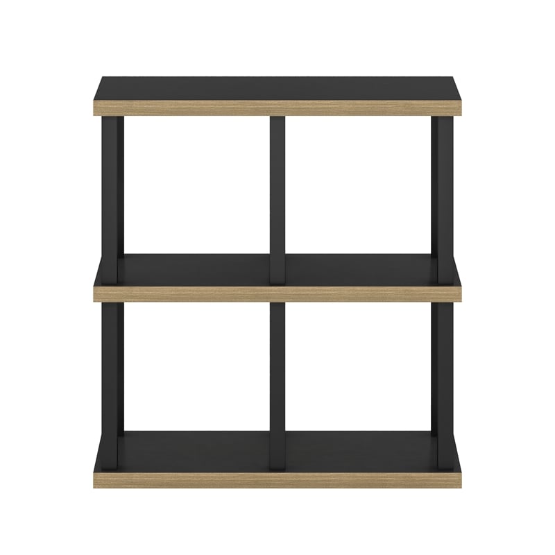 Pemberly Row Turn-N-Tube 4-Cube Decorative Display Shelf in Americano/Black