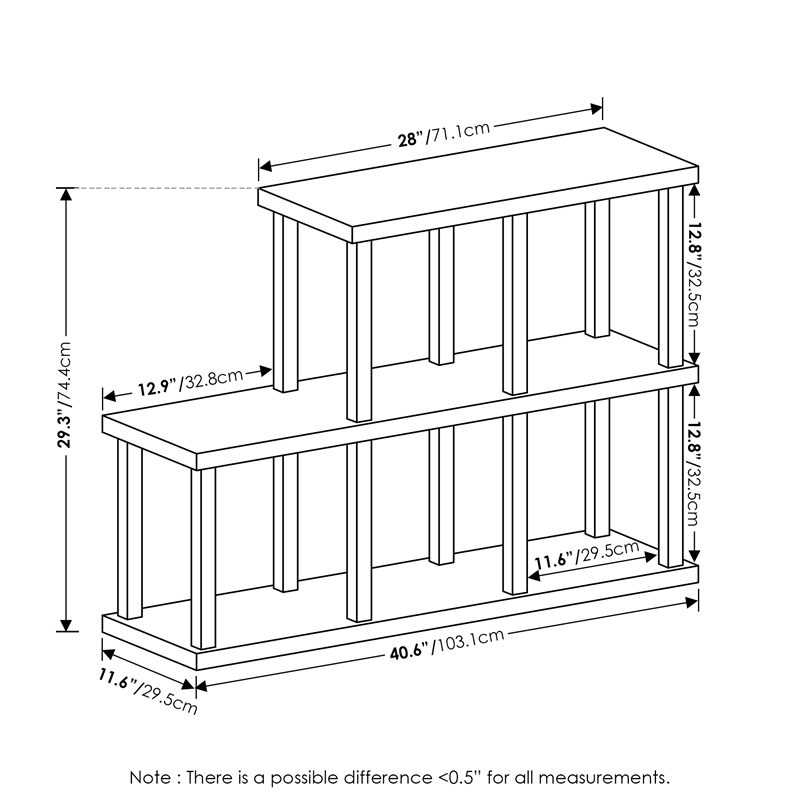 Pemberly Row Turn-N-Tube 5-Cube Decorative Display Shelf in Americano/Black