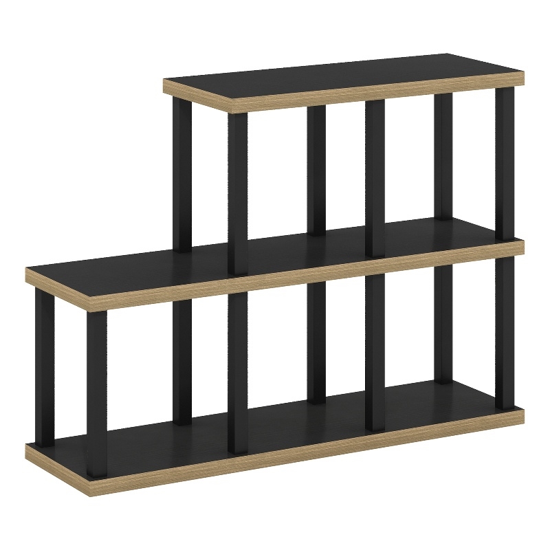 Pemberly Row Turn-N-Tube 5-Cube Decorative Display Shelf in Americano/Black