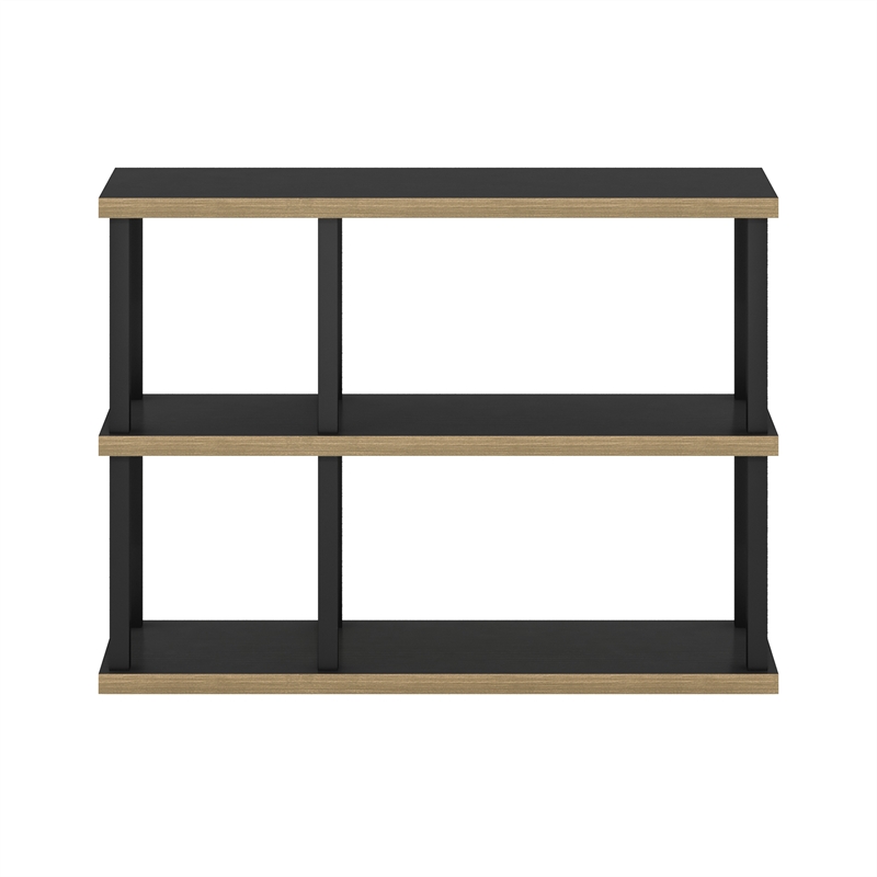 Pemberly Row Turn-N-Tube 3-Tier Decorative Display Shelf in Americano/Black
