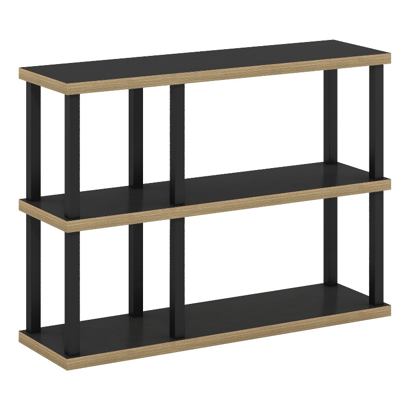 Pemberly Row Turn-N-Tube 3-Tier Decorative Display Shelf in Americano/Black
