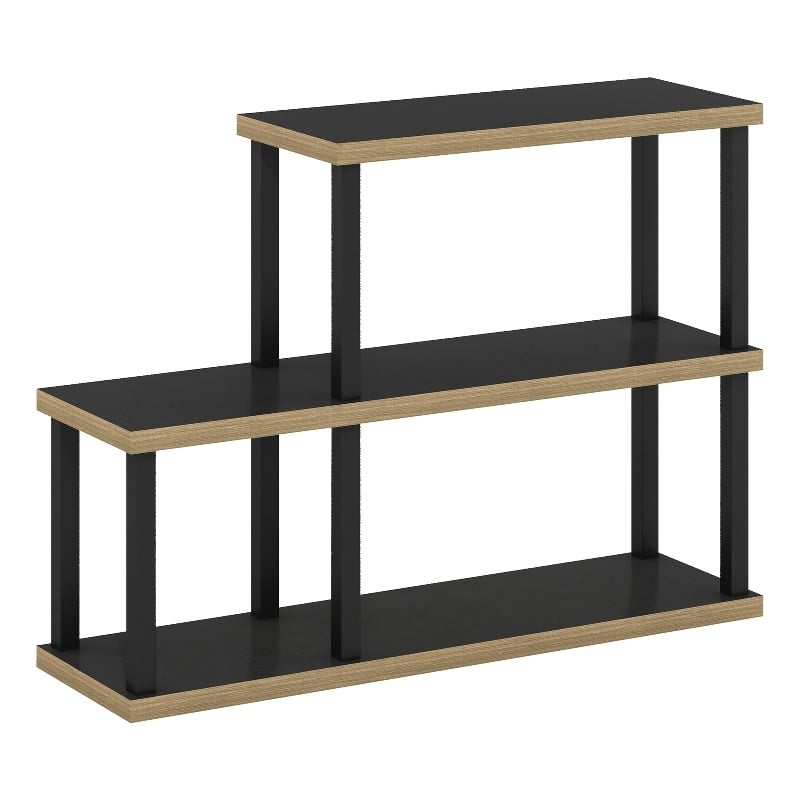 Pemberly Row Turn-N-Tube 3-Tier Ladder Decorative Display Americano/Black
