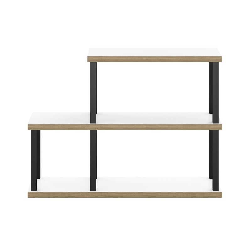 Pemberly Row Turn-N-Tube 3-Tier Ladder Decorative Display Solid White/Black