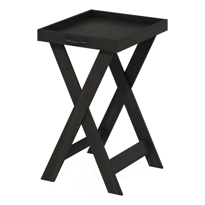 Pemberly Row Classic Tray Table with Removable Tray in Espresso