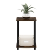Pemberly Row Contemporary End Table in Small in Amber Pine/Black