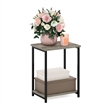 Pemberly Row Industrial Metal Frame End Table in 1-Pack in French Oak