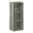 Pemberly Row Contemporary 3-Tier Open Shelf Bookcase in French Oak