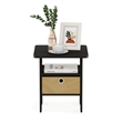 Pemberly Row End Table Nightstand with Bin Drawer in Dark Espresso