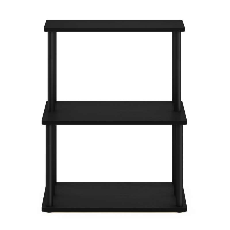 Pemberly Row Turn-N-Tube 3-Tier Kitchen Storage Shelf in Americano/Black