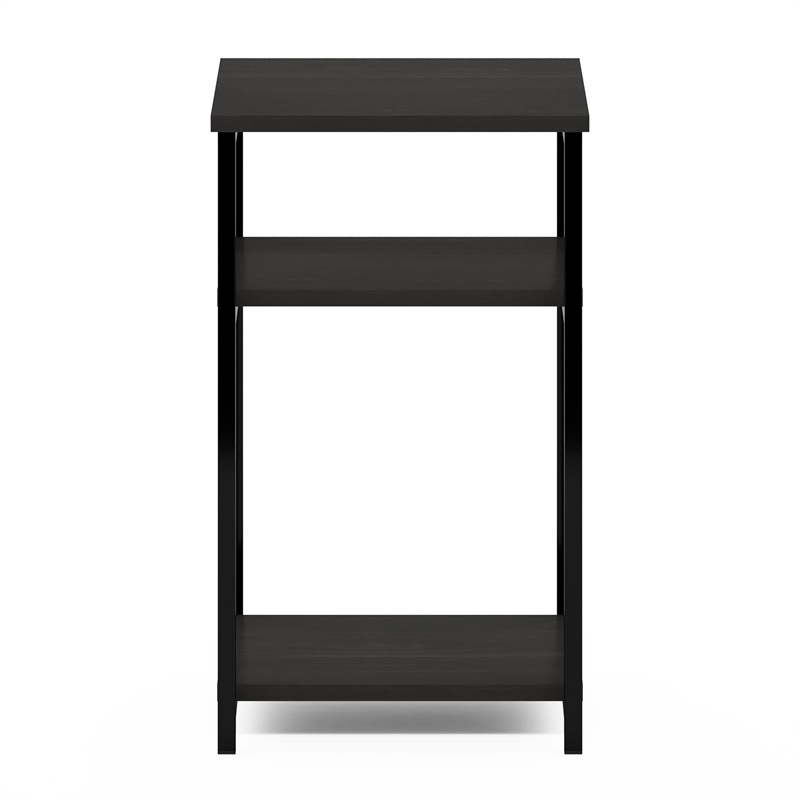 Pemberly Row 3-Tier Industrial Metal Frame End Table with Storage Espresso