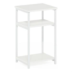 Pemberly Row 3-Tier Industrial Metal Frame End Table with Storage White