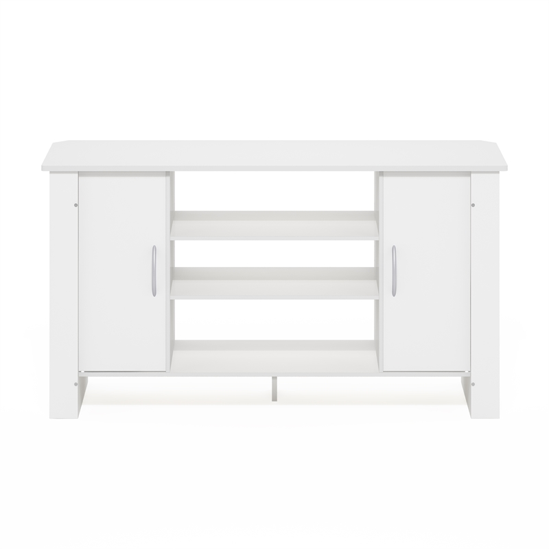 Pemberly Row Contemporary TV Stand Entertainment Center in White