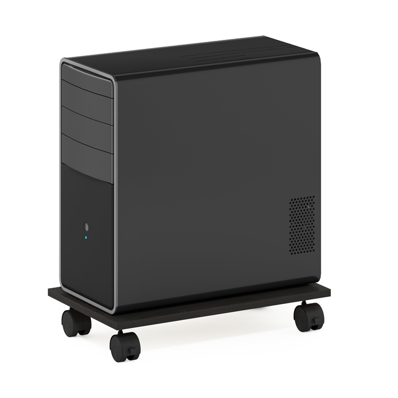 Pemberly Row Office Under Desk CPU/Printer Holder with Wheels in Espresso