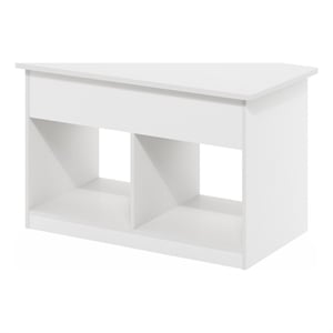 Pemberly Row Living Room Lift Top Coffee Table With Hidden Solid White