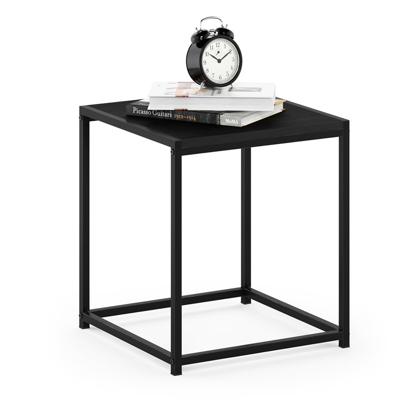Pemberly Row Contemporary Engineered Wood Living End Table in Americano Black