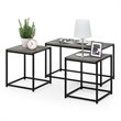 Pemberly Row Engineered Wood Living Room Table Set in French Oak Gray