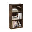 Pemberly Row Contemporary 3-Tier Bookcase Storage Shelves in Amber Pine