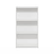 Pemberly Row Contemporary 3-Tier Bookcase Storage Shelves in White