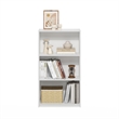 Pemberly Row Contemporary 3-Tier Bookcase Storage Shelves in White