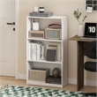 Pemberly Row Contemporary 3-Tier Bookcase Storage Shelves in White